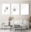 GobekUsa "Minimalist Dandelion Canvas Wall Art Set"