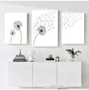 GobekUsa "Minimalist Dandelion Canvas Wall Art Set"