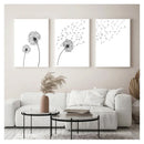 GobekUsa "Minimalist Dandelion Canvas Wall Art Set"