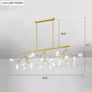GobekUsa Minimalist Firefly Island Glass Lamp - 27-Bulb Suspended Lighting for Dining Room