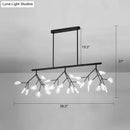 GobekUsa Minimalist Firefly Island Glass Lamp - 27-Bulb Suspended Lighting for Dining Room