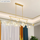 GobekUsa Minimalist Firefly Island Glass Lamp - 27-Bulb Suspended Lighting for Dining Room