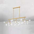 GobekUsa Minimalist Firefly Island Glass Lamp - 27-Bulb Suspended Lighting for Dining Room