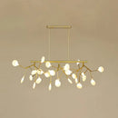 GobekUsa Minimalist Firefly Island Glass Lamp - 27-Bulb Suspended Lighting for Dining Room