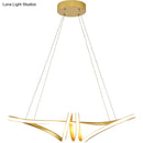 GobekUsa Minimalist Gold Twist Island Pendant Light Fixture with LED Metal Finish - Perfect for Restaurants