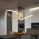 GobekUsa Minimalist Gold Twist Island Pendant Light Fixture with LED Metal Finish - Perfect for Restaurants