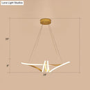 GobekUsa Minimalist Gold Twist Island Pendant Light Fixture with LED Metal Finish - Perfect for Restaurants