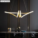 GobekUsa Minimalist Gold Twist Island Pendant Light Fixture with LED Metal Finish - Perfect for Restaurants