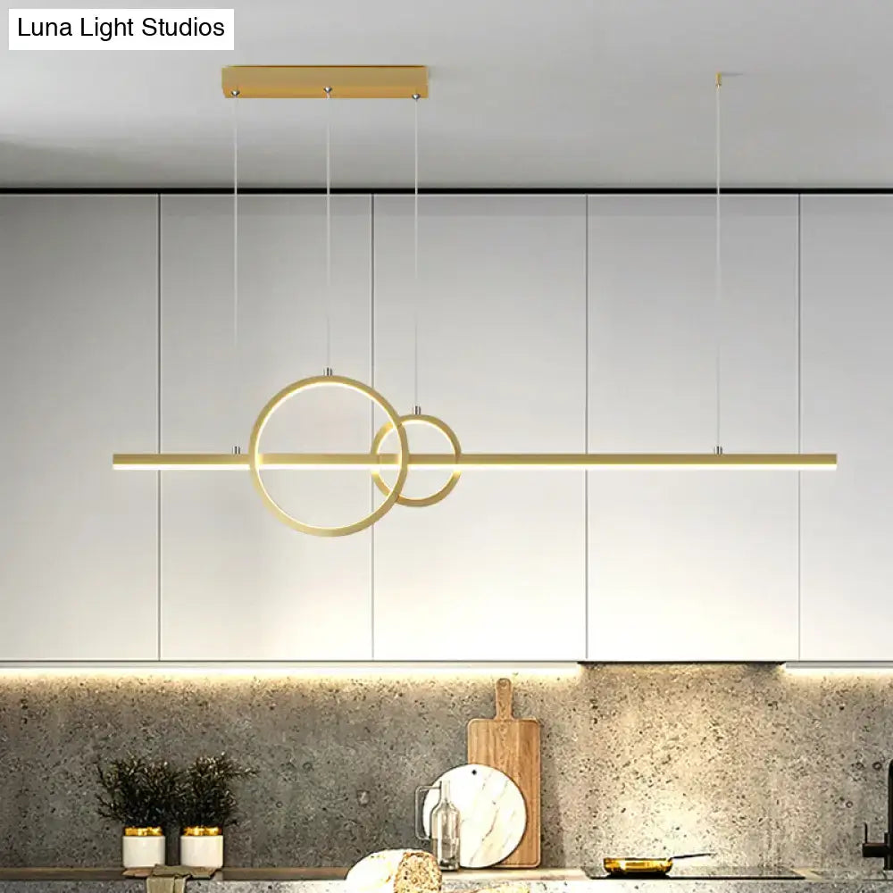 GobekUsa Minimalist LED Ceiling Light for Kitchen Island - Linear and Ring Design