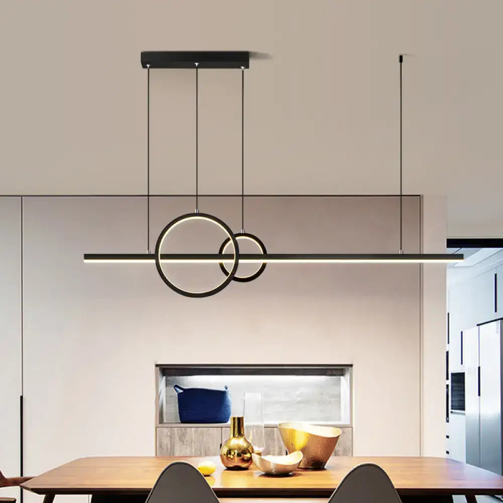 GobekUsa Minimalist LED Ceiling Light for Kitchen Island - Linear and Ring Design, photo 5 of 5