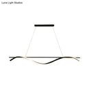 GobekUsa Minimalist LED Hanging Island Light for Dining Room  in Black, Warm/White Light