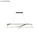 GobekUsa Minimalist LED Hanging Island Light for Dining Room  in Black, Warm/White Light