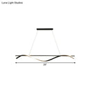 GobekUsa Minimalist LED Hanging Island Light for Dining Room  in Black, Warm/White Light