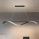 GobekUsa Minimalist LED Hanging Island Light for Dining Room  in Black, Warm/White Light