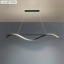 GobekUsa Minimalist LED Hanging Island Light for Dining Room  in Black, Warm/White Light
