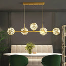 GobekUsa Minimalist LED Pendant Light with Clear Glass Sphere Shade and Brass Finish
