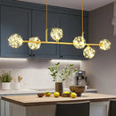 GobekUsa Minimalist LED Pendant Light with Clear Glass Sphere Shade and Brass Finish