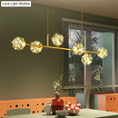 GobekUsa Minimalist LED Pendant Light with Clear Glass Sphere Shade and Brass Finish