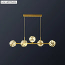 GobekUsa Minimalist LED Pendant Light with Clear Glass Sphere Shade and Brass Finish