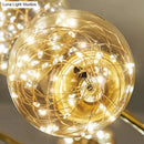 GobekUsa Minimalist LED Pendant Light with Clear Glass Sphere Shade and Brass Finish