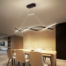 GobekUsa Minimalist Linear LED Pendant Light for Restaurants with Acrylic Shade - Black/Grey, Warm/White