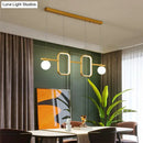 GobekUsa Minimalist Metal Dining Room Island Ceiling Light with Symmetrical Geometric LED Design and Cream Glass Shade