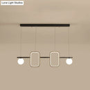 GobekUsa Minimalist Metal Dining Room Island Ceiling Light with Symmetrical Geometric LED Design and Cream Glass Shade
