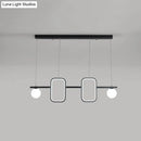 GobekUsa Minimalist Metal Dining Room Island Ceiling Light with Symmetrical Geometric LED Design and Cream Glass Shade