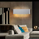 GobekUsa Minimalist Metal LED Rectangle Wall Light in Black/Silver, Warm/White Lighting - 6"/10" Dia. - Living Room Wall Washer Lamp