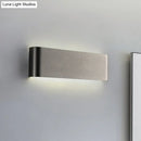 GobekUsa Minimalist Metal LED Rectangle Wall Light in Black/Silver, Warm/White Lighting - 6"/10" Dia. - Living Room Wall Washer Lamp