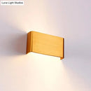 GobekUsa Minimalist Metal LED Rectangle Wall Light in Black/Silver, Warm/White Lighting - 6"/10" Dia. - Living Room Wall Washer Lamp