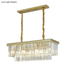 GobekUsa Minimalist Prismatic Crystal Restaurant Pendant Light - Rectangular Island