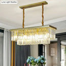 GobekUsa Minimalist Prismatic Crystal Restaurant Pendant Light - Rectangular Island