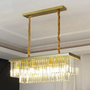 GobekUsa Minimalist Prismatic Crystal Restaurant Pendant Light - Rectangular Island