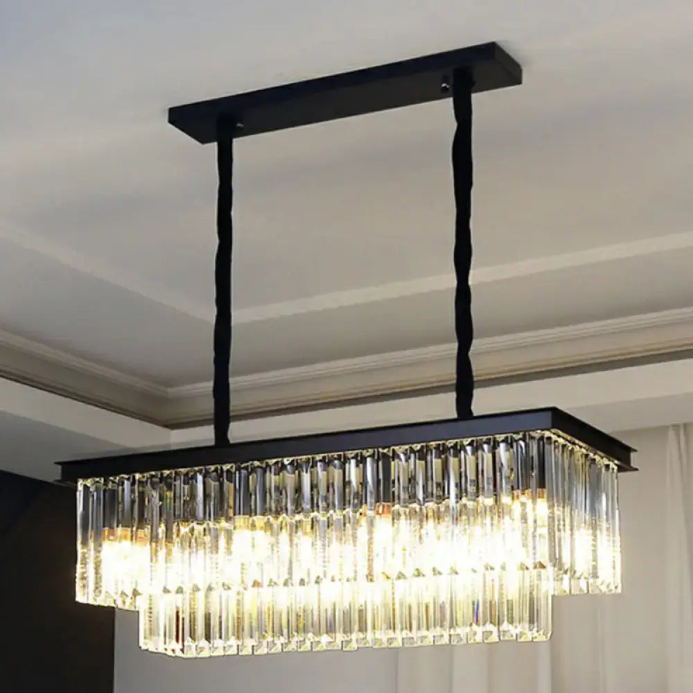 GobekUsa Minimalist Prismatic Crystal Restaurant Pendant Light - Rectangular Island, photo 11 of 11