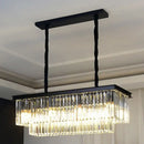 GobekUsa Minimalist Prismatic Crystal Restaurant Pendant Light - Rectangular Island