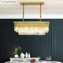 GobekUsa Minimalist Prismatic Crystal Restaurant Pendant Light - Rectangular Island