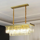 GobekUsa Minimalist Prismatic Crystal Restaurant Pendant Light - Rectangular Island