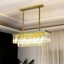 GobekUsa Minimalist Prismatic Crystal Restaurant Pendant Light - Rectangular Island