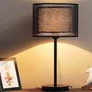 GobekUsa Minimalist Single-Bulb Table Lamp with Drum Shade – Stylish Fabric Lighting for Living Room Nightstand