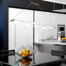 GobekUsa Minimalist White LED Acrylic Pendant Lamp: Wavy Suspended Lighting Fixture for Table