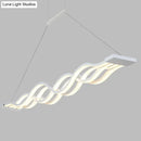 GobekUsa Minimalist White LED Acrylic Pendant Lamp: Wavy Suspended Lighting Fixture for Table