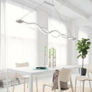 GobekUsa Minimalist White LED Acrylic Pendant Lamp: Wavy Suspended Lighting Fixture for Table