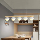 GobekUsa Minimalist Wood Island Pendant - Grey Dome-Shaped Hanging Light