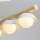 GobekUsa Minimalist Wood Island Pendant - Grey Dome-Shaped Hanging Light