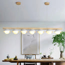 GobekUsa Minimalist Wood Island Pendant - Grey Dome-Shaped Hanging Light