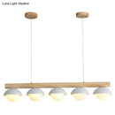 GobekUsa Minimalist Wood Island Pendant - Grey Dome-Shaped Hanging Light