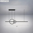 GobekUsa Minimalistic Acrylic LED Suspension Light for Dining Room - Linear and Ring Island Lamp in Black