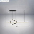 GobekUsa Minimalistic Acrylic LED Suspension Light for Dining Room - Linear and Ring Island Lamp in Black