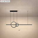 GobekUsa Minimalistic Acrylic LED Suspension Light for Dining Room - Linear and Ring Island Lamp in Black